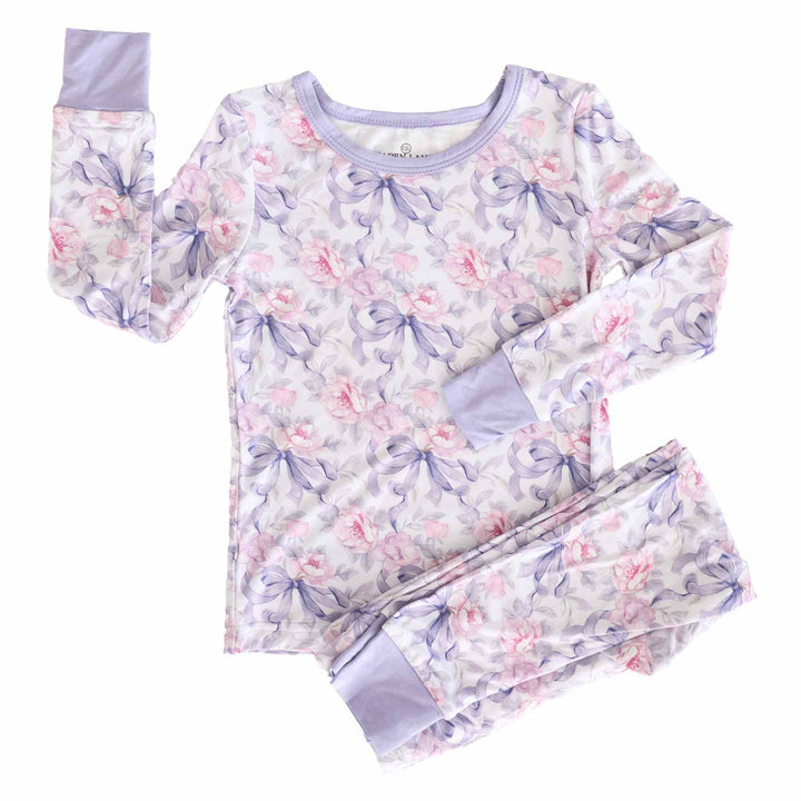 Lavender Bows & Roses Pajama Set - Caden Lane