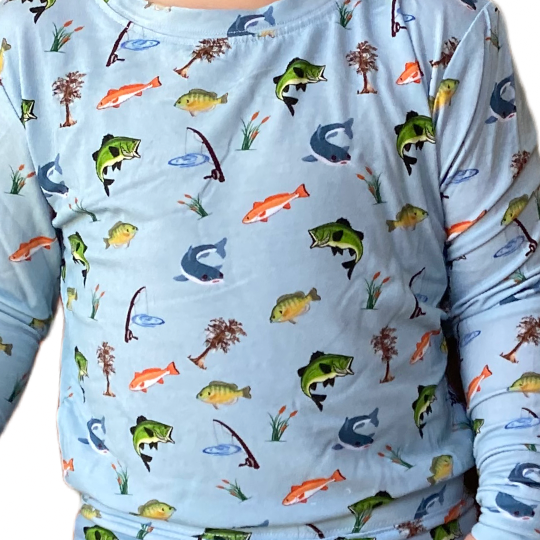 Southern Fishing Bamboo Pajama Set - My Hometown Baby