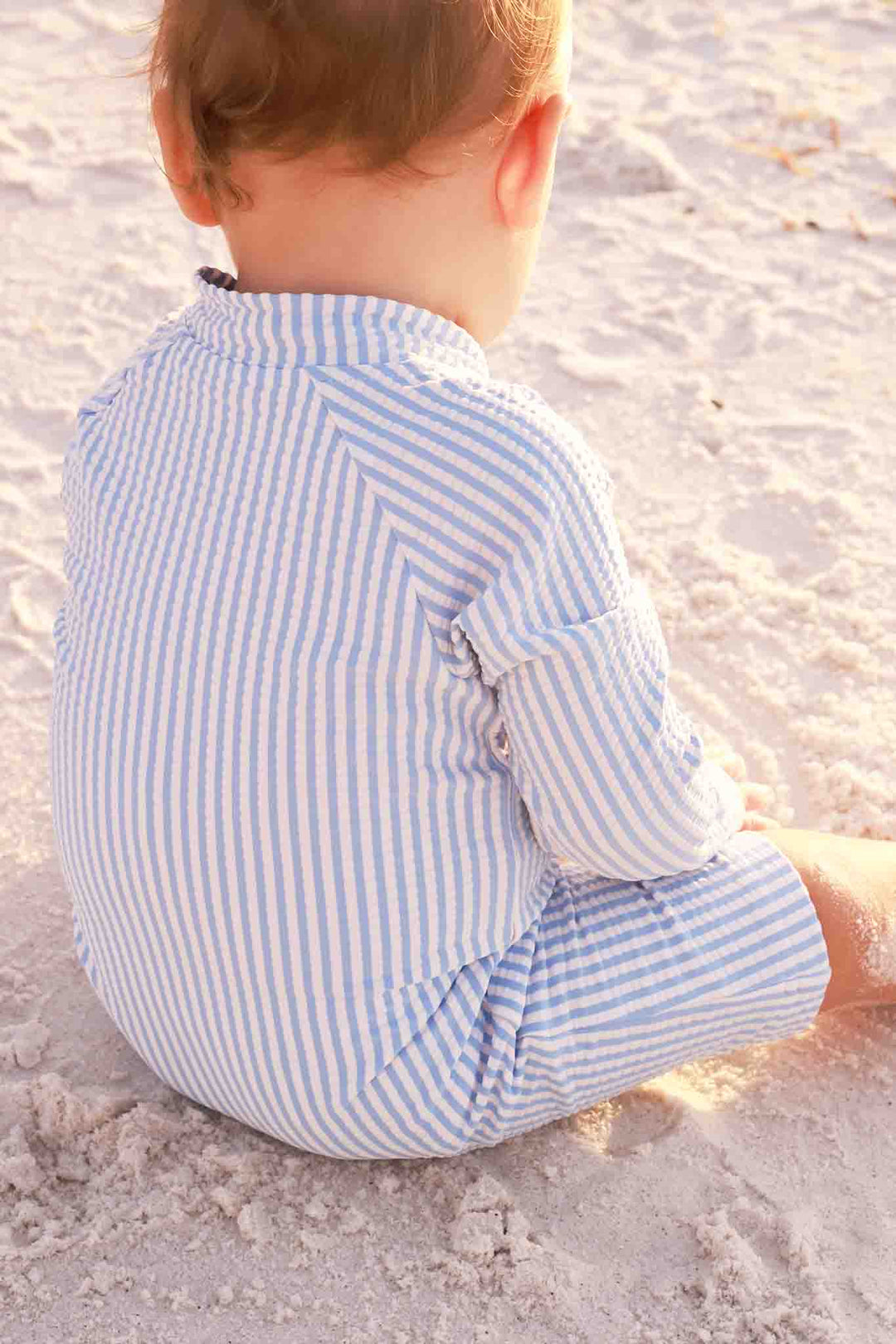 Boys Seersucker Rash Guard Swim - Caden Lane