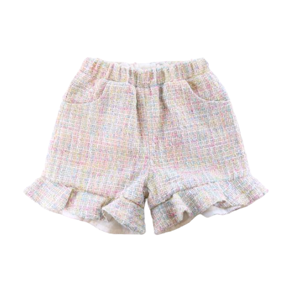 Pearl Trim Tweed Jacket & Ruffle Hem Shorts - Doe a Dear