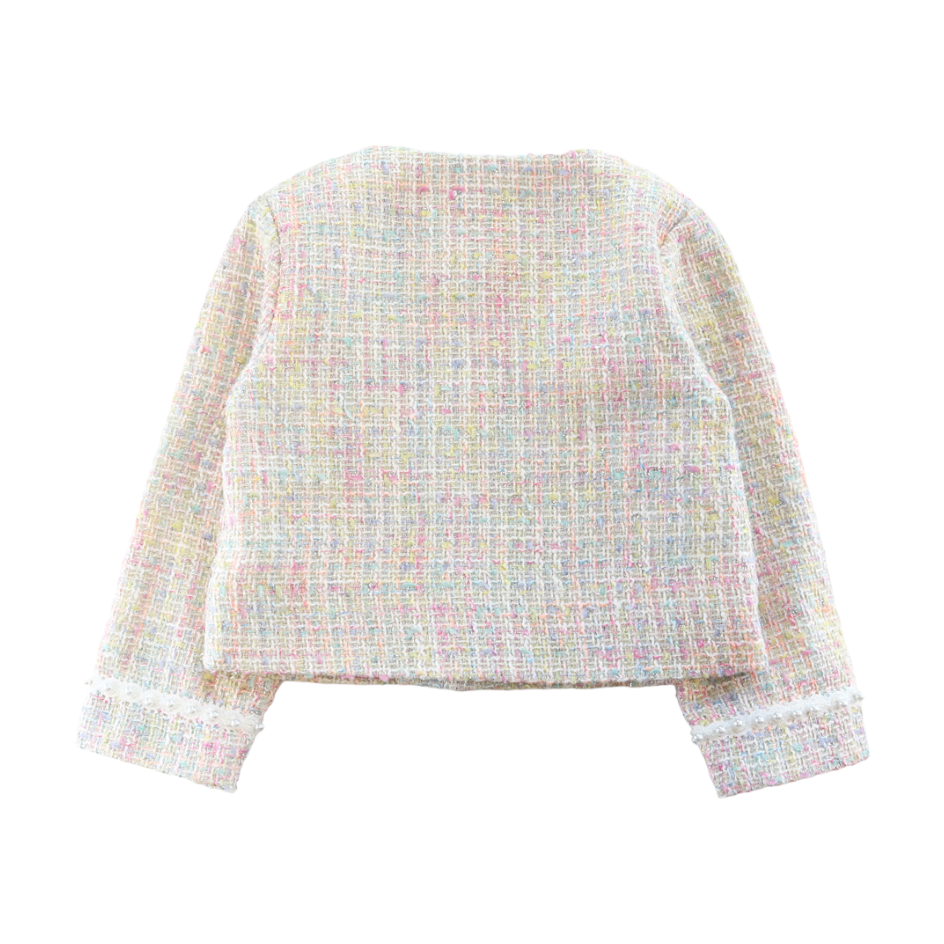 Pearl Trim Tweed Jacket & Ruffle Hem Shorts - Doe a Dear