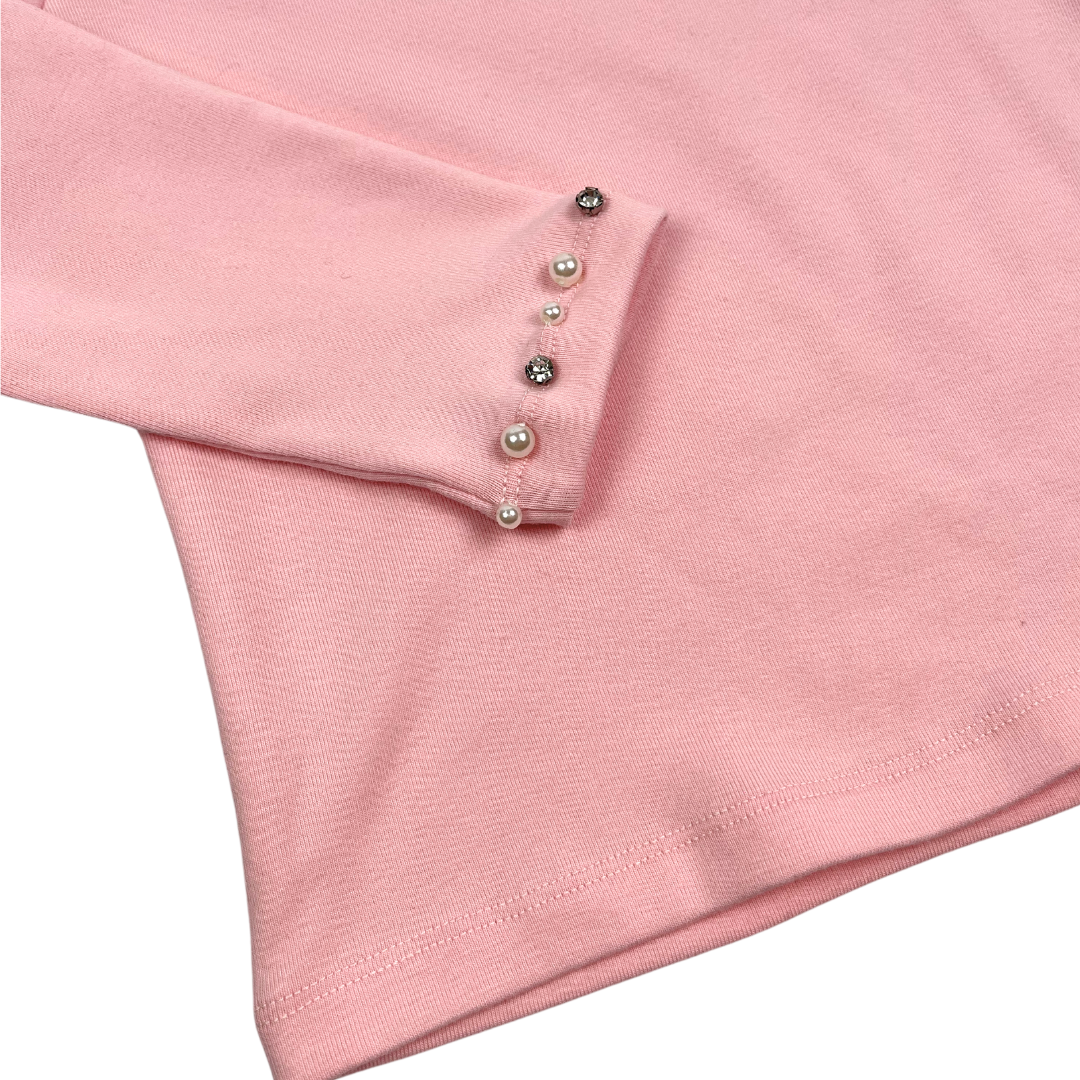 Pink Embellished Trim Top - Doe a Dear