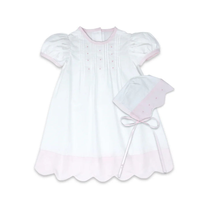 White/Pink Scallop Daygown Set - Lullaby Set