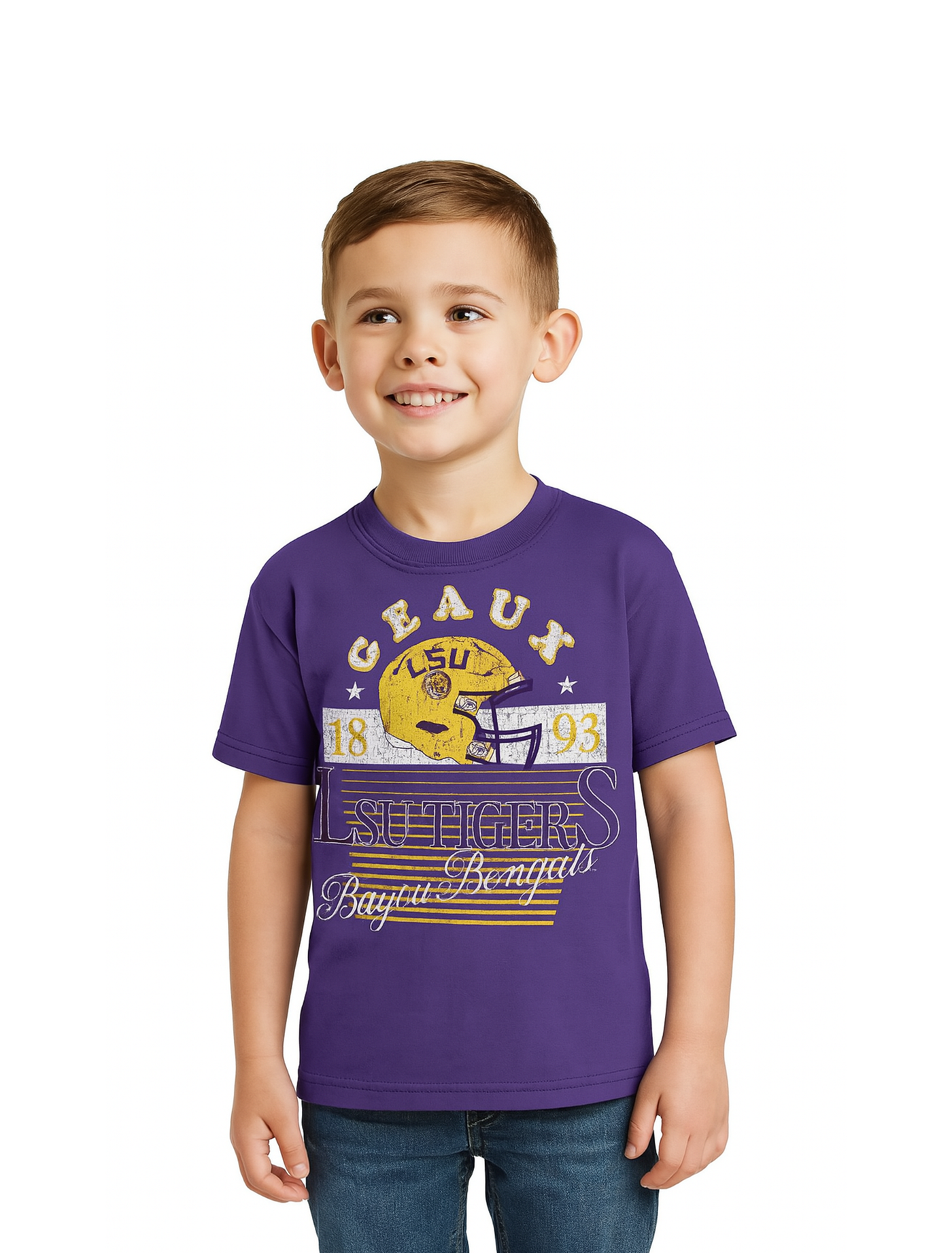 Boys Geaux Tigers Licensed Football Tee - Stewart Simmons