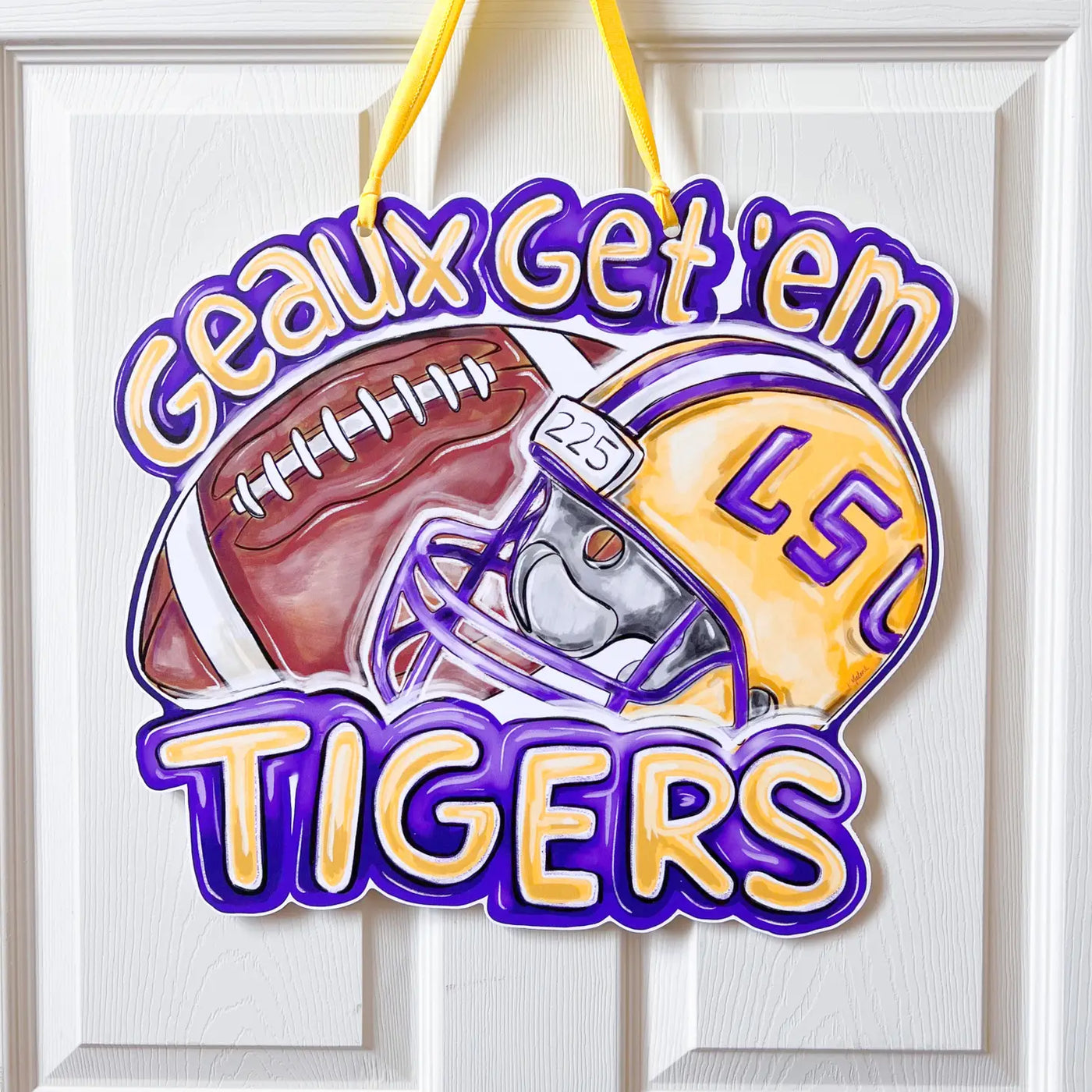 LSU Door Hanger Sign - Purple & Gold