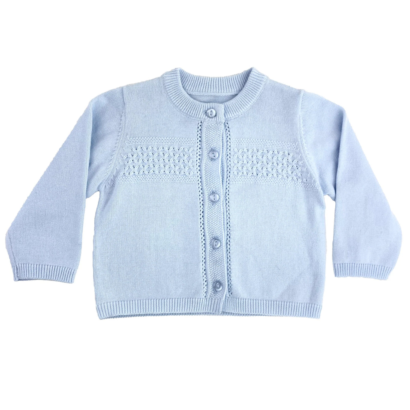 Boys Blue Diamond Knit Cardigan Sweater - Petit Ami