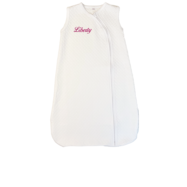 White Pima Cotton Sleep Sack w/ Zipper - Marcela