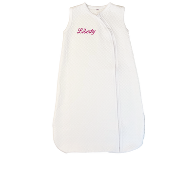 White Pima Cotton Sleep Sack w/ Zipper - Marcela