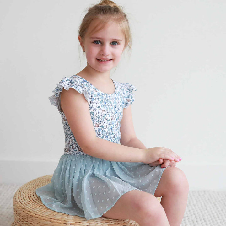 Blue Ballerina Blossoms Leotard - Caden Lane