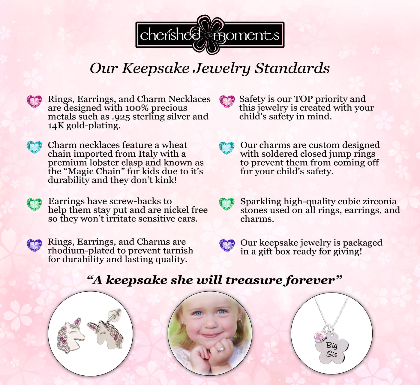 Girls 14K Gold Heart Screw Back Earrings - Cherished Moments