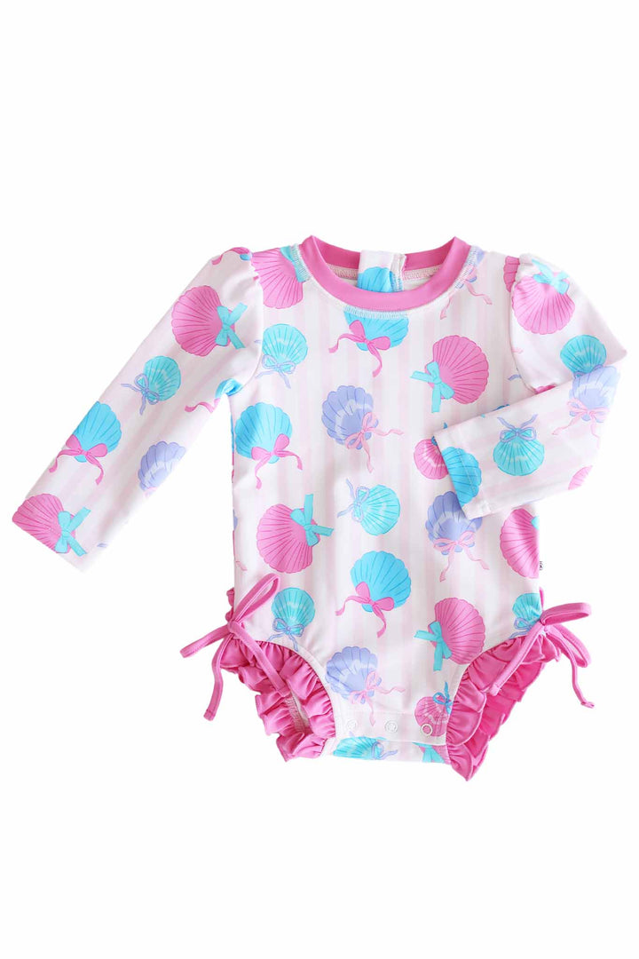 Seaside Sweetie Rash Guard Swimsuit  - Caden Lane -