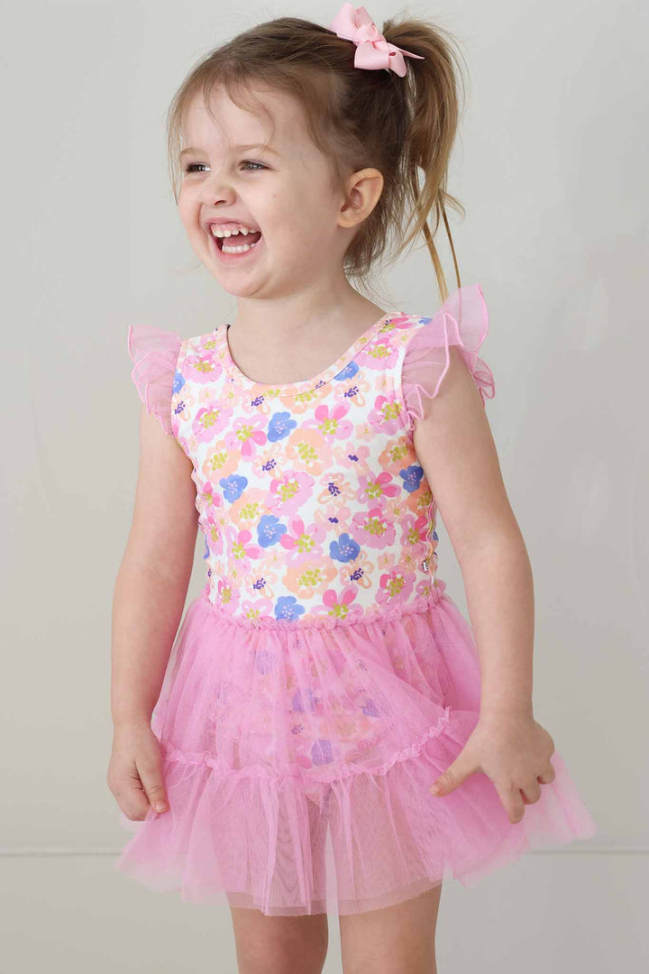 Pink Ruffle Skirt Dance Leotard - Caden Lane