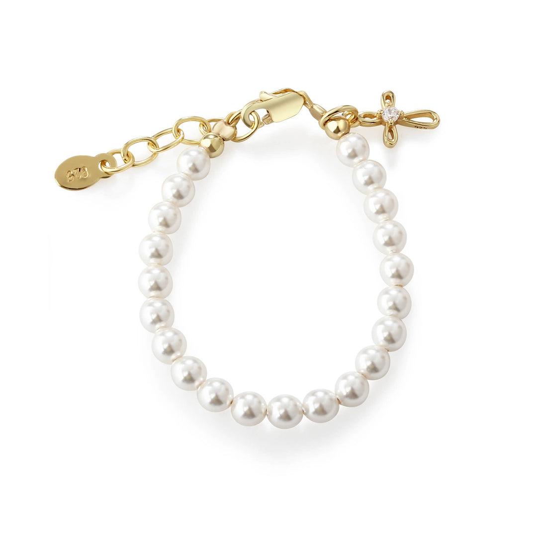Kids 14K Gold-Plated Baptism Cross Bracelet
