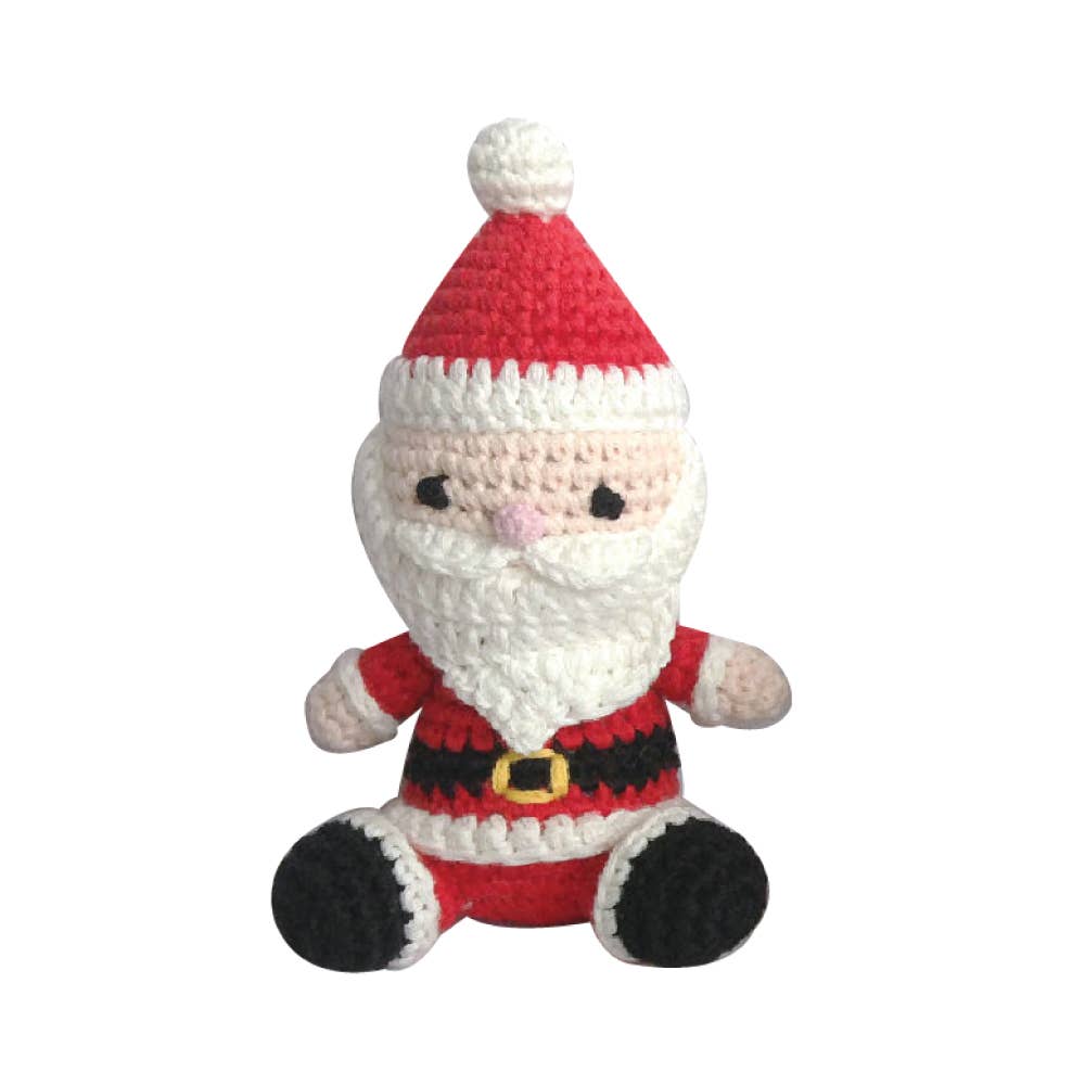 Santa Hand-Crochet Rattle: 4" Rattle - Zubles