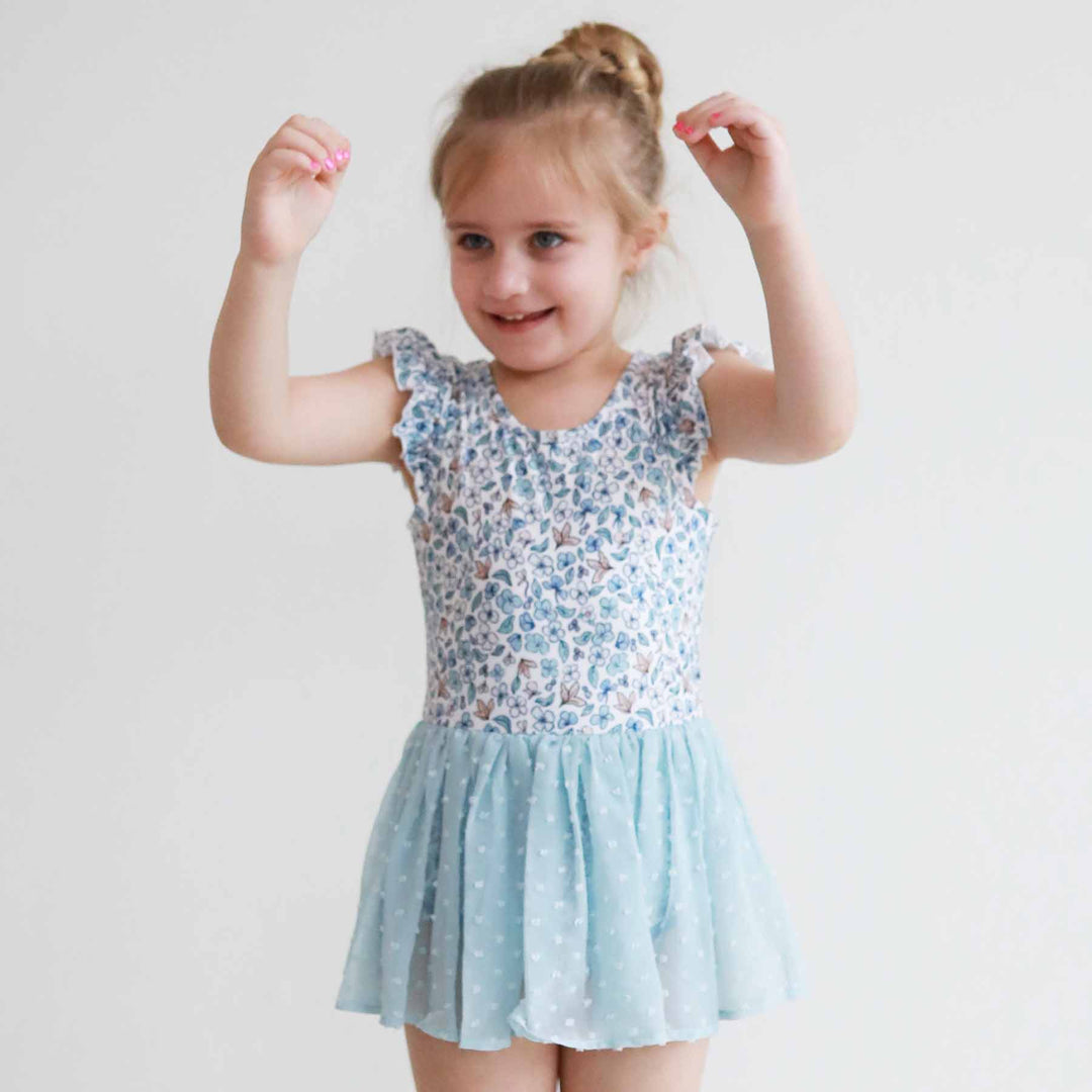 Blue Ballerina Blossoms Leotard - Caden Lane