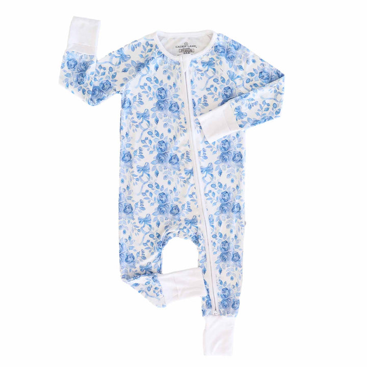 Betsy's Blue Blooms Convertible Zip Romper - Caden Lane