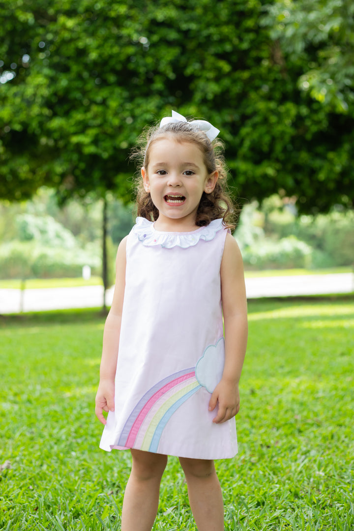 Rainbow Pink Broadcloth Dress - Zuccini Kids