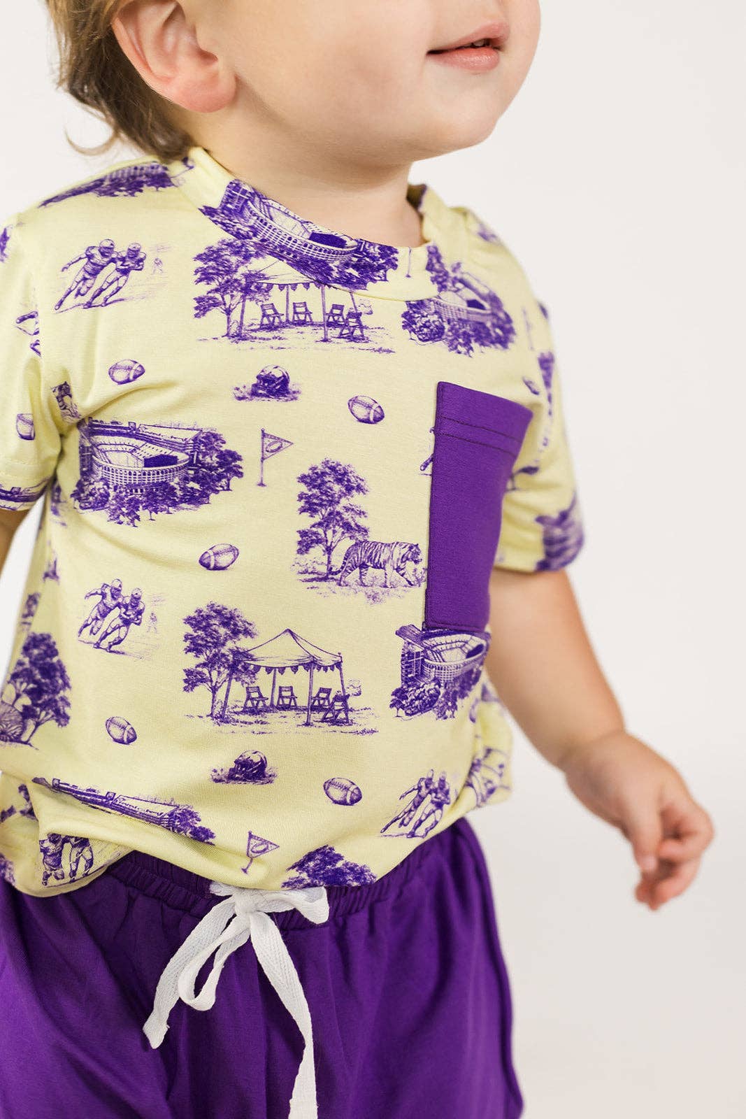 Tiger Toile Bamboo Varsity Short Set - Southern Slumber