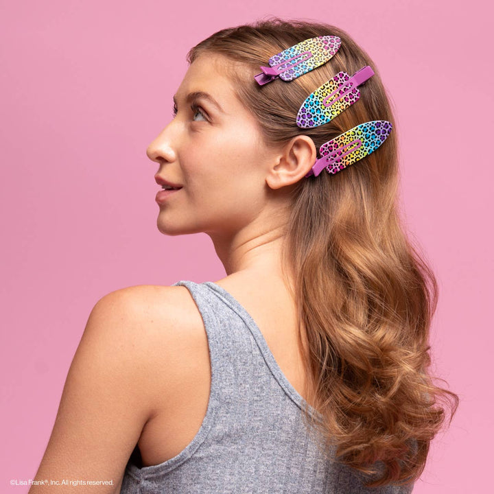 Lisa Frank x Kitsch XL Creaseless Clips in Rainbow Leopard - kitsch