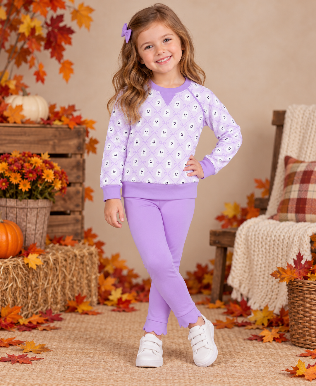 Girly Ghosts Pullover & Scallop Leggings - Poppyland