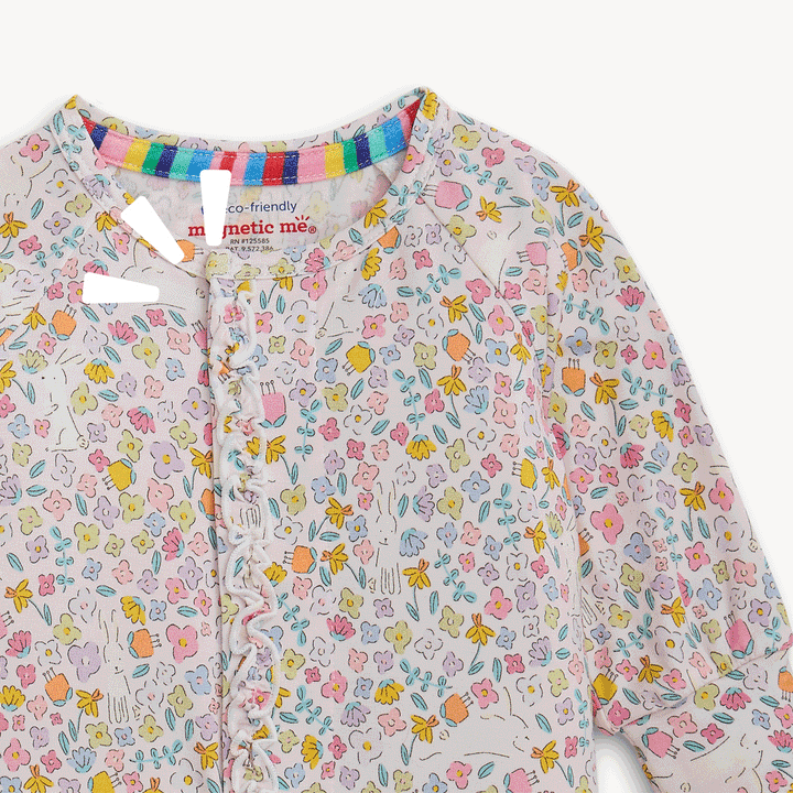 Bunny Blossom Modal Magnetic Ruffle Footie - Magnetic Me