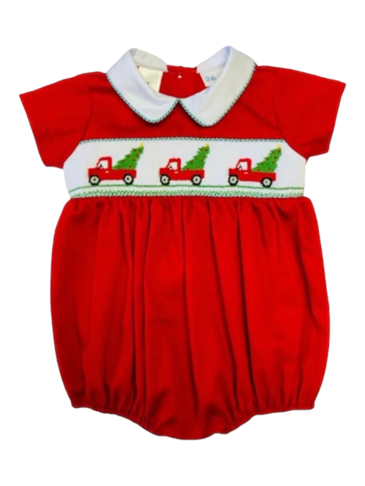 Smocked Boys Christmas Truck Bubble