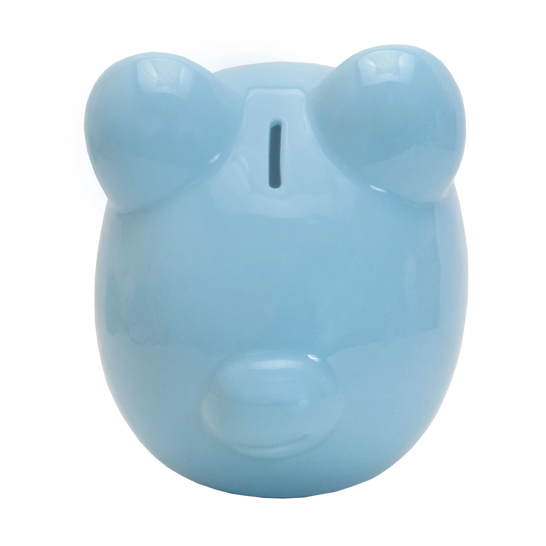 Large Blue Ceramic Piggy Bank - Child To Cherish