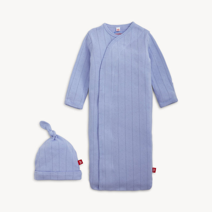 Wisteria Pointelle Magnetic Gown+Hat Set- Magnetic Me