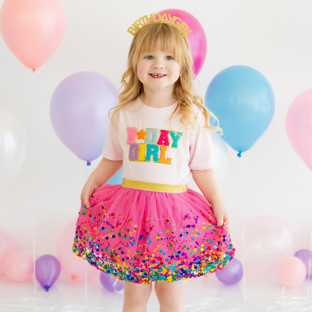 Birthday Girl Patch Short Sleeve T-Shirt - Sweet Wink