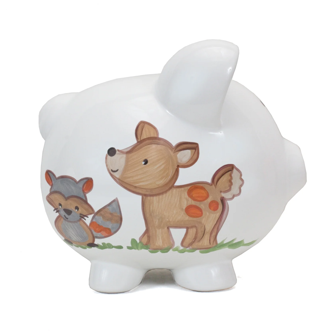 Woodland Large Piggy Bank - Child to Cherish