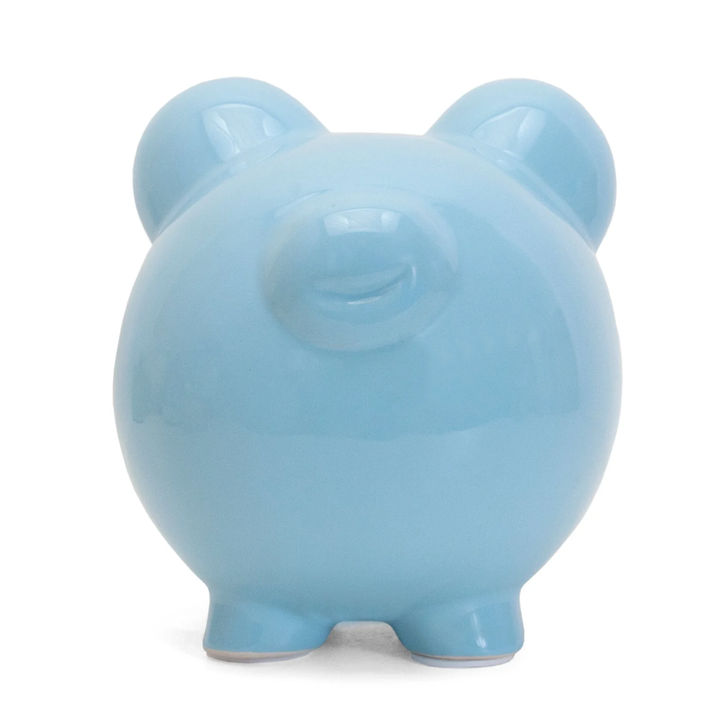 Large Blue Ceramic Piggy Bank - Child To Cherish