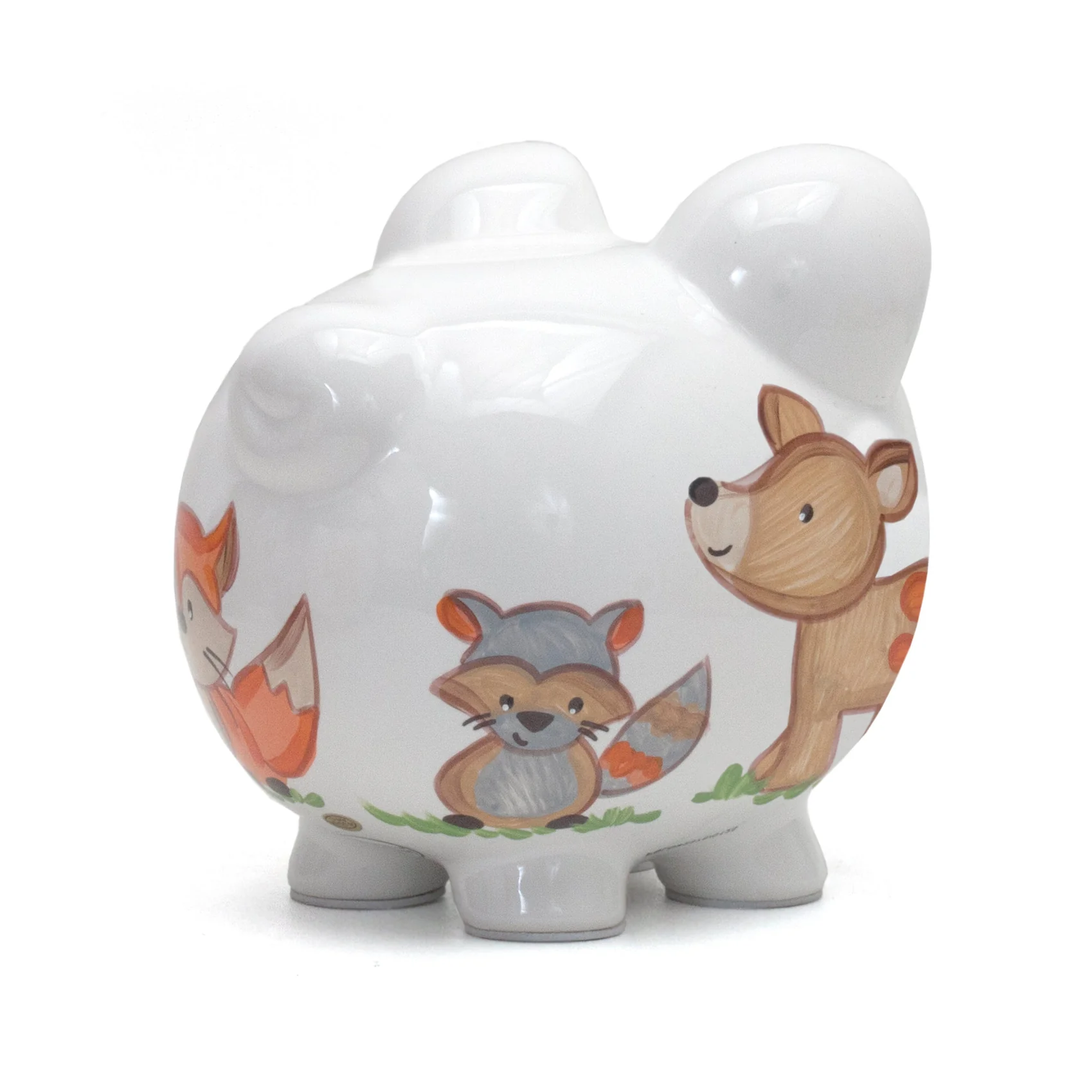 Woodland Large Piggy Bank - Child to Cherish