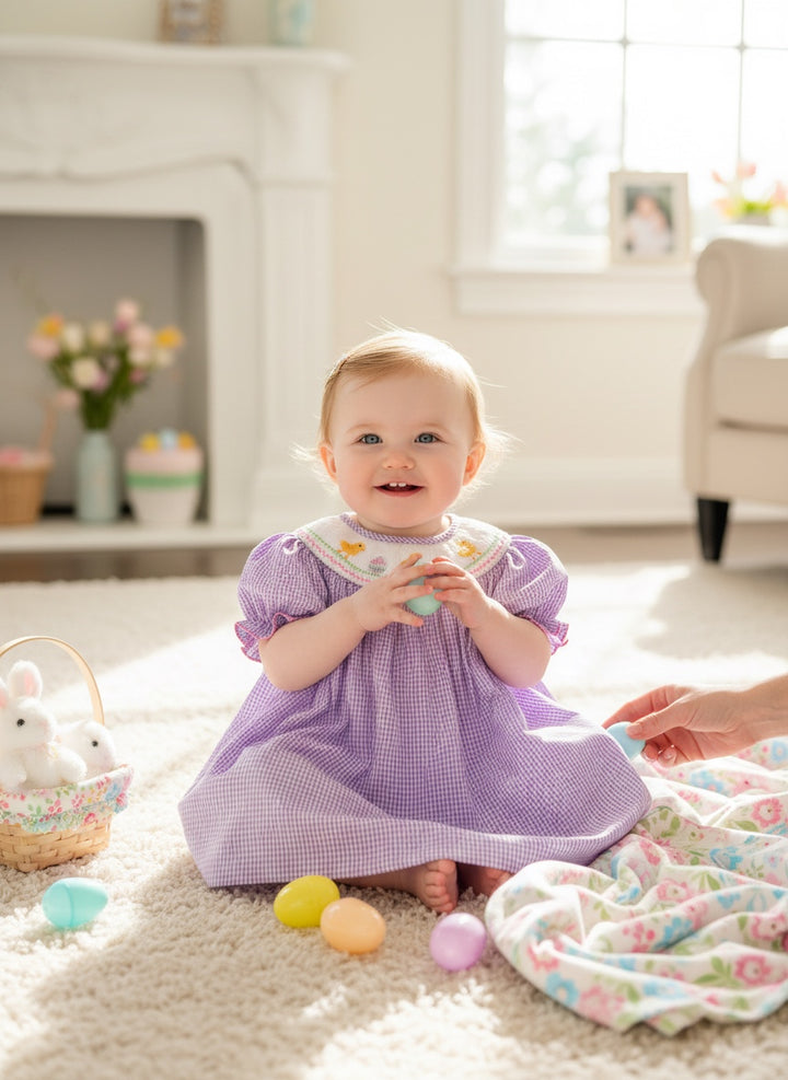 Smocked Easter Chicks Dress - petit bébé