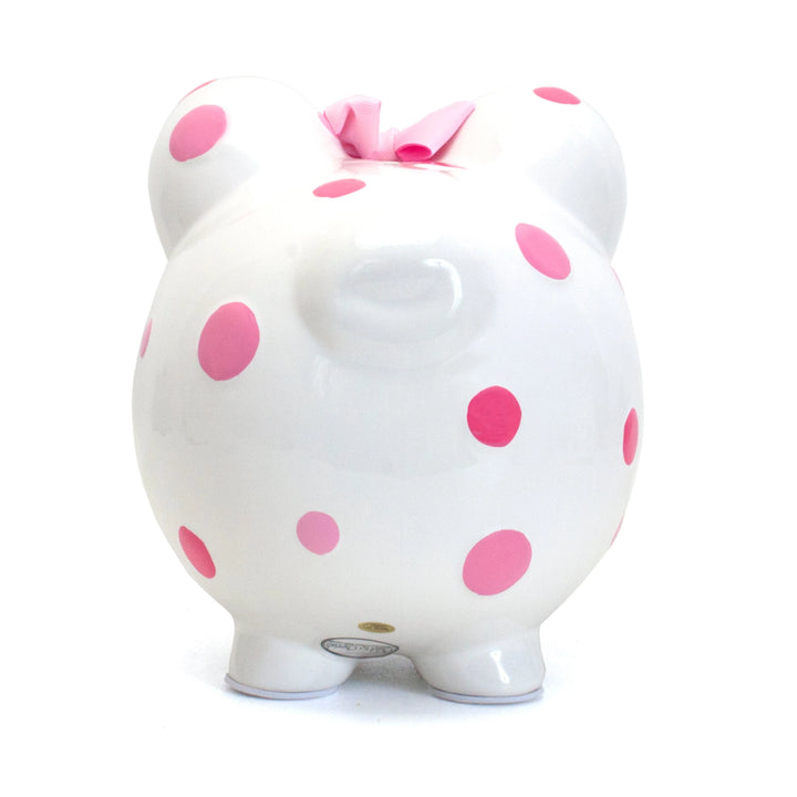 Pink Polka Dot Piggy Bank - Child To Cherish
