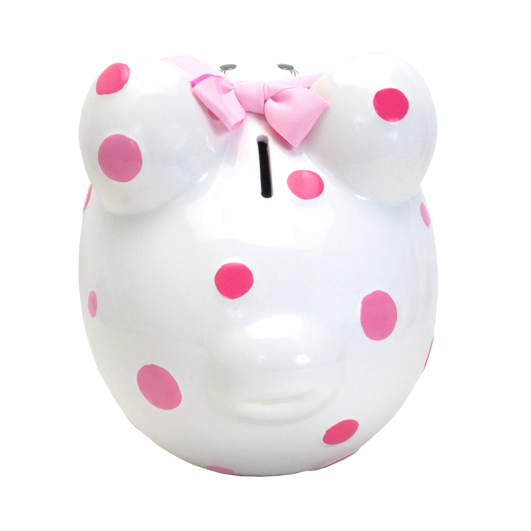 Pink Polka Dot Piggy Bank - Child To Cherish