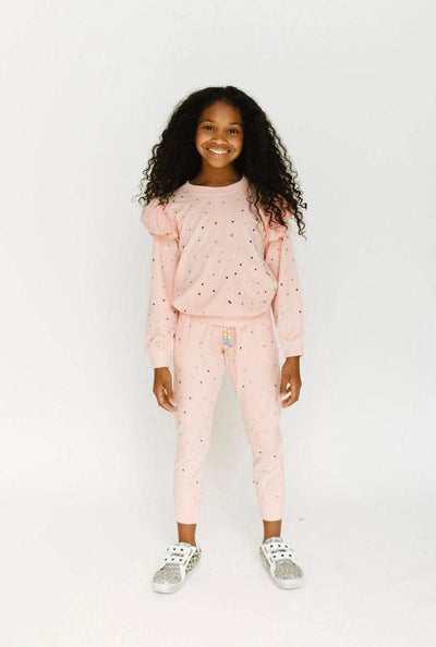 Rainbow Crystal Ruffle Jogger Set - Lola & The Boys