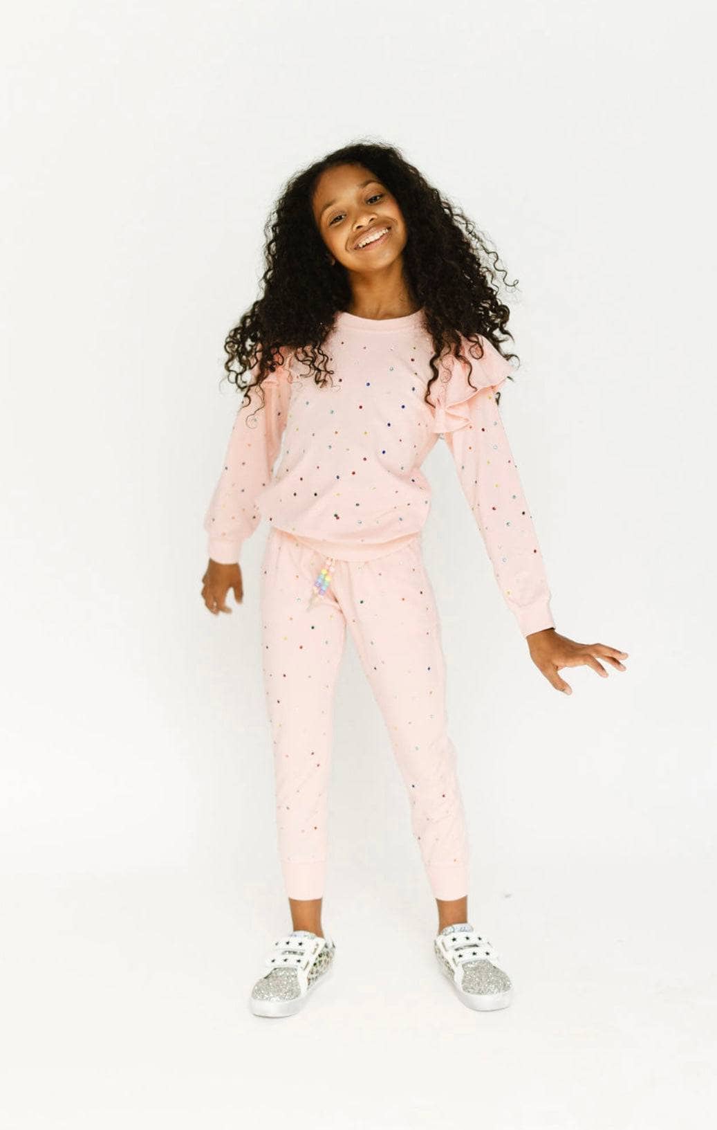 Rainbow Crystal Ruffle Jogger Set - Lola & The Boys