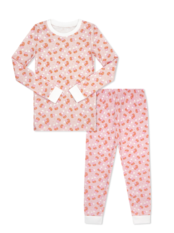Candy Corn Kisses Pink Pajamas - Lullaby Set