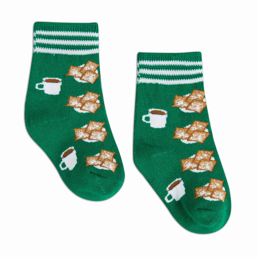 Baby Beignet Green Socks - BONFOLK