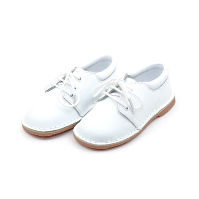 Boys Leather Lace Up Shoes - Brown, Nubuck Khaki & White