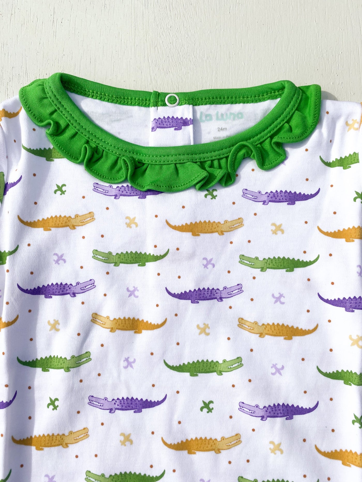 La Luna Mardi Gras Gator Nightgown - 12M