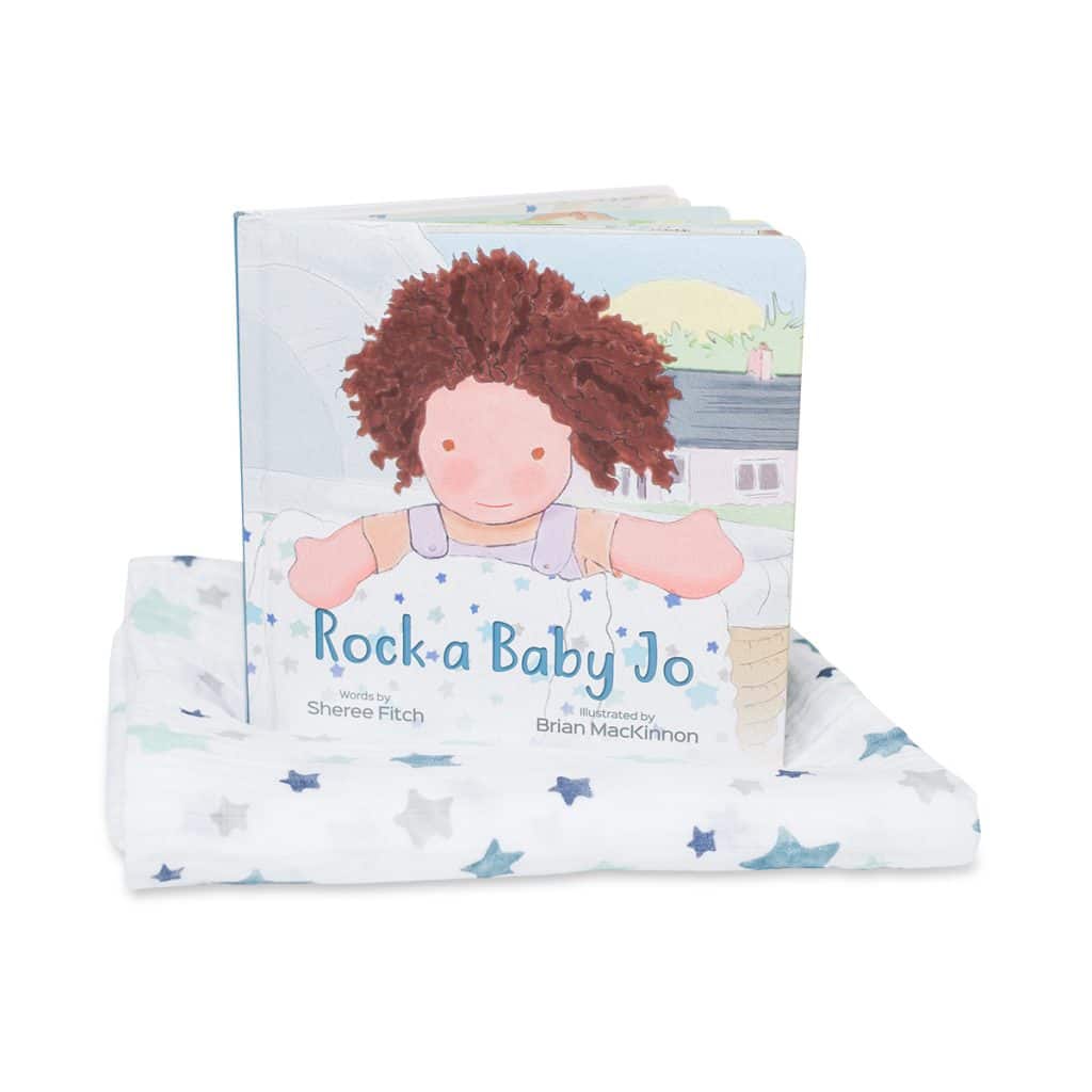 Baby Doll Book & Blanket Gift Set - Brunette