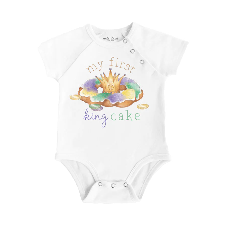 My First King Cake Mardi Gras Onesie - 3/6M