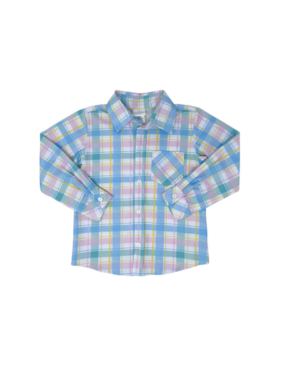 Lullaby Set Pastel Plaid Button Down Shirt - 8