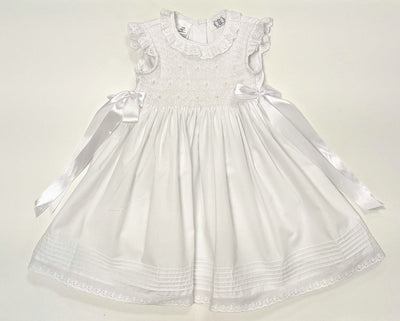 Lulu Bebe Smocked White Dress