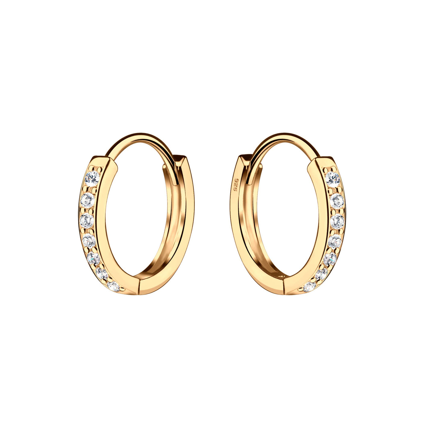 14K Gold-Plated Huggie CZ Hoop Earrings for Babies & Girls