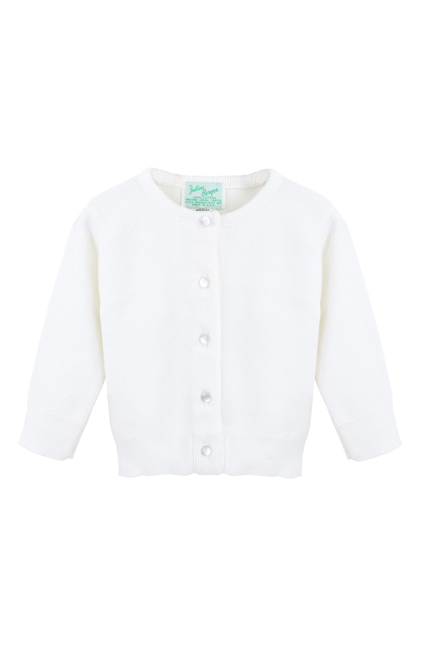 Cotton Cashmere Girl Cardigan White - Newborn