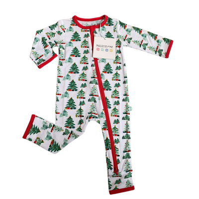 Macaron + Me Bamboo Christmas Tree Forest Romper - 9/12M