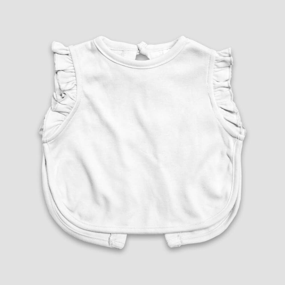 White Ruffle Apron Bib - Smash Cake