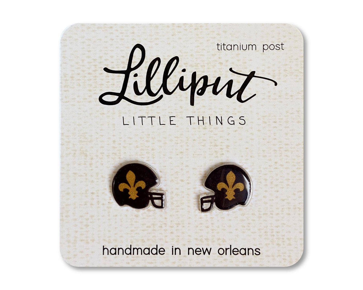 Saints Football Helmet Earrings - Lilliput New Orleans, LA